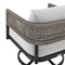 Armen Living Felicia Outdoor Patio Swivel Rocking Chair in Black Aluminum and Gray Rope with Cushions 840254332522 - alternate 4